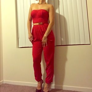 2B, Red Tube-top Romper